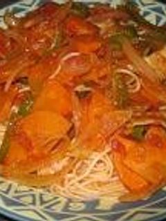 トマト缶でうどん炒め-レシピのメイン写真