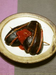 茄子のベーコンはさみ焼き-レシピのメイン写真
