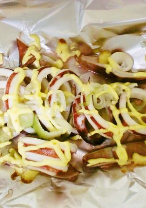 材料３つ　イカのねぎ焼き　トースターで♪-レシピのメイン写真