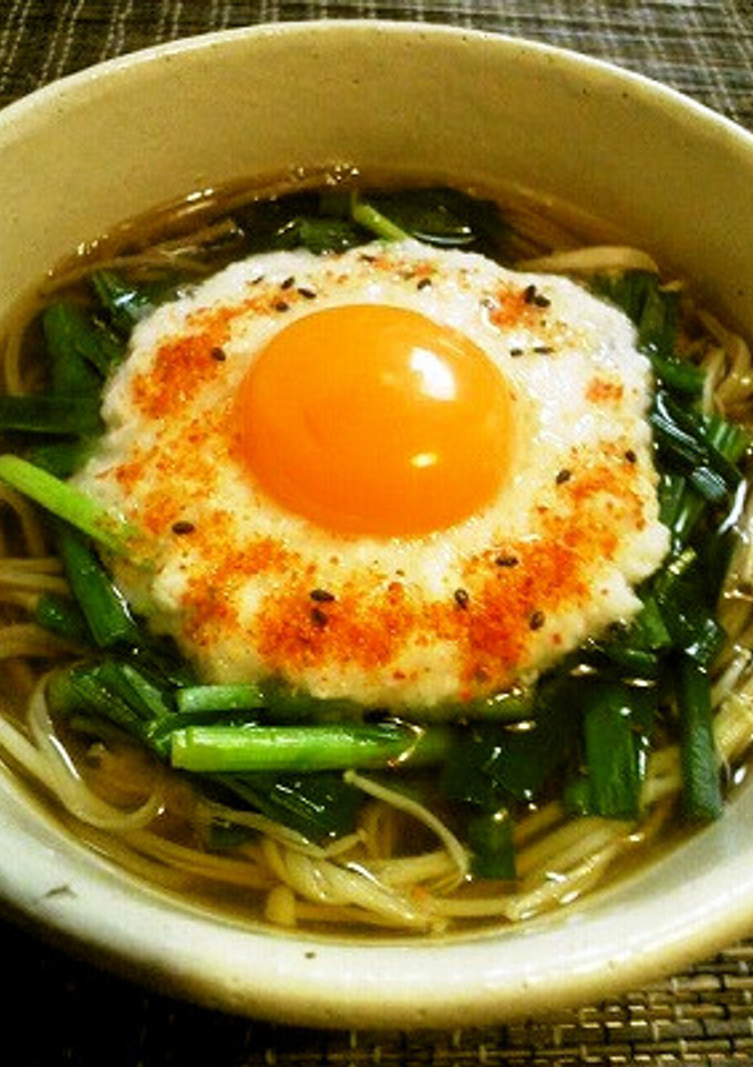 ✿ニラたっぷり♬月見とろろ蕎麦✿-レシピのメイン写真