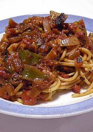 夏野菜たっぷりトマトソースのパスタ-レシピのメイン写真