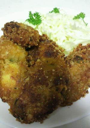 かぼちゃ煮付でﾁｰｽﾞﾋﾟｰﾅｯﾂ揚げ☆-レシピのメイン写真
