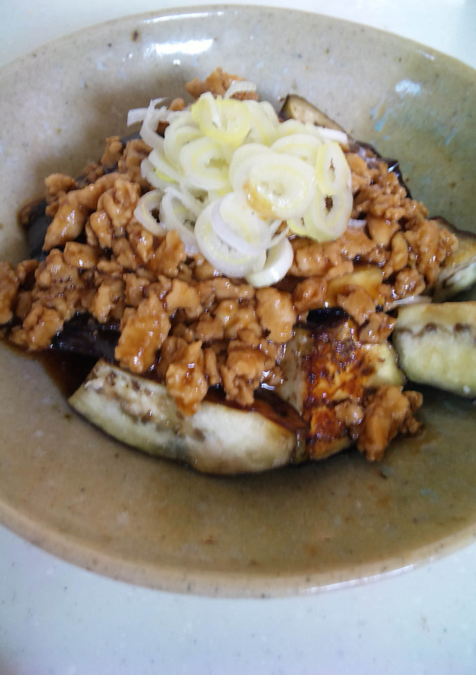 秋ナスと鶏そぼろの餡かけ-レシピのメイン写真