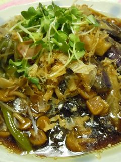 茄子としし唐のなめこあんかけ-レシピのメイン写真