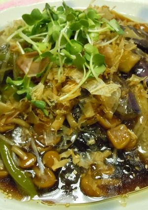 茄子としし唐のなめこあんかけ-レシピのメイン写真