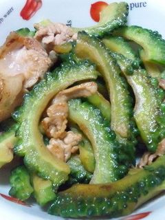ゴーヤと豚肉のダシダ炒め-レシピのメイン写真