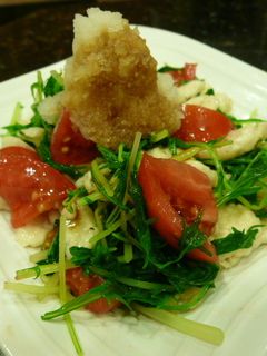 やわらか鶏と水菜、トマトのさっぱりサラダ-レシピのメイン写真