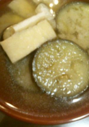 母の味・なす&あげ&ブナしめじの味噌汁-レシピのメイン写真