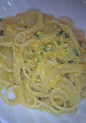 ヘルシー！かぼちゃの味噌クリームパスタ♪-レシピのメイン写真