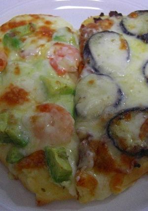 ふかふか美味しい♡２色ピザ-レシピのメイン写真