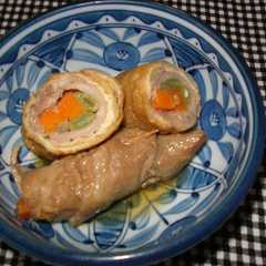 รูปของ お弁当にも！豚肉と油揚げのクルクル野菜