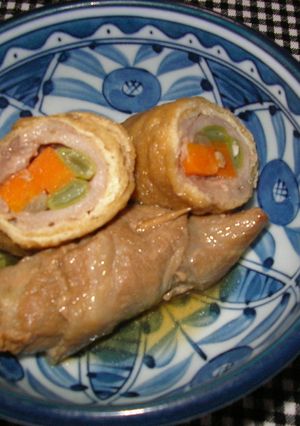 お弁当にも！豚肉と油揚げのクルクル野菜-レシピのメイン写真