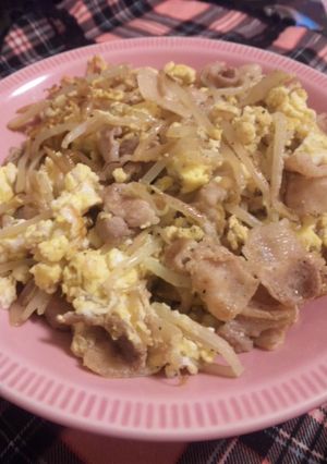 お手軽♪もやしと豚肉の簡単卵炒め♪-レシピのメイン写真