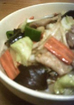 野菜炒め丼-レシピのメイン写真