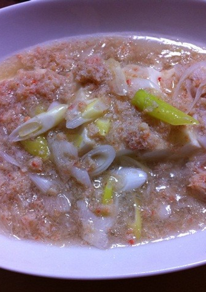 豆腐の蟹とネギの塩あんかけ-レシピのメイン写真