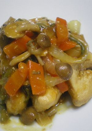 鶏肉と　とろとろ野菜のカレー煮込み-レシピのメイン写真