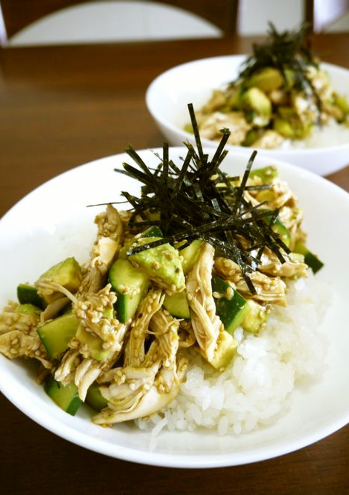 鶏ささみのアボカドときゅうりの和風丼♪-レシピのメイン写真