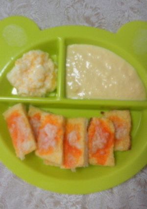 離乳食 コーンスープとピザトースト-レシピのメイン写真