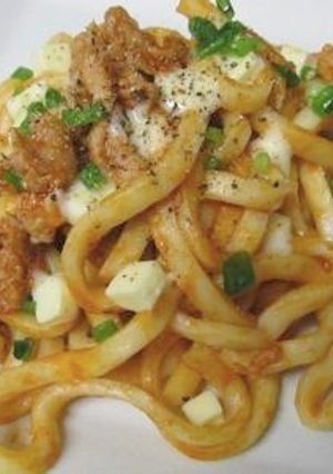 ぶたトマうどん-レシピのメイン写真