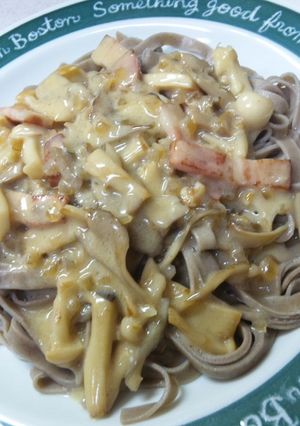 そばパスタで和風クリーム味噌ソース-レシピのメイン写真