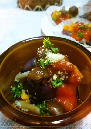 麺つゆ味の蒸し茄子ｗｉｔｈ　赤いタルタル-レシピのメイン写真