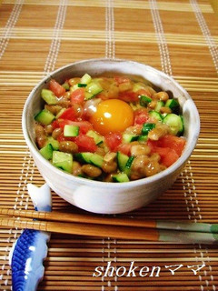 きゅうり&トマト&納豆のTKG♪-レシピのメイン写真