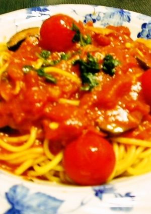カットトマトと夏野菜のパスタ-レシピのメイン写真