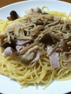 キノコの中華風マリネの冷スパ-レシピのメイン写真