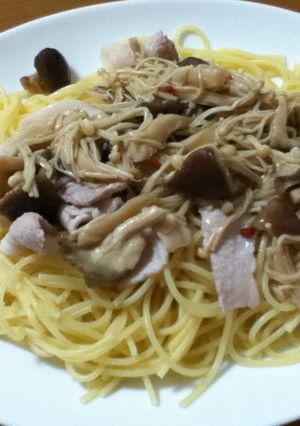 キノコの中華風マリネの冷スパ-レシピのメイン写真