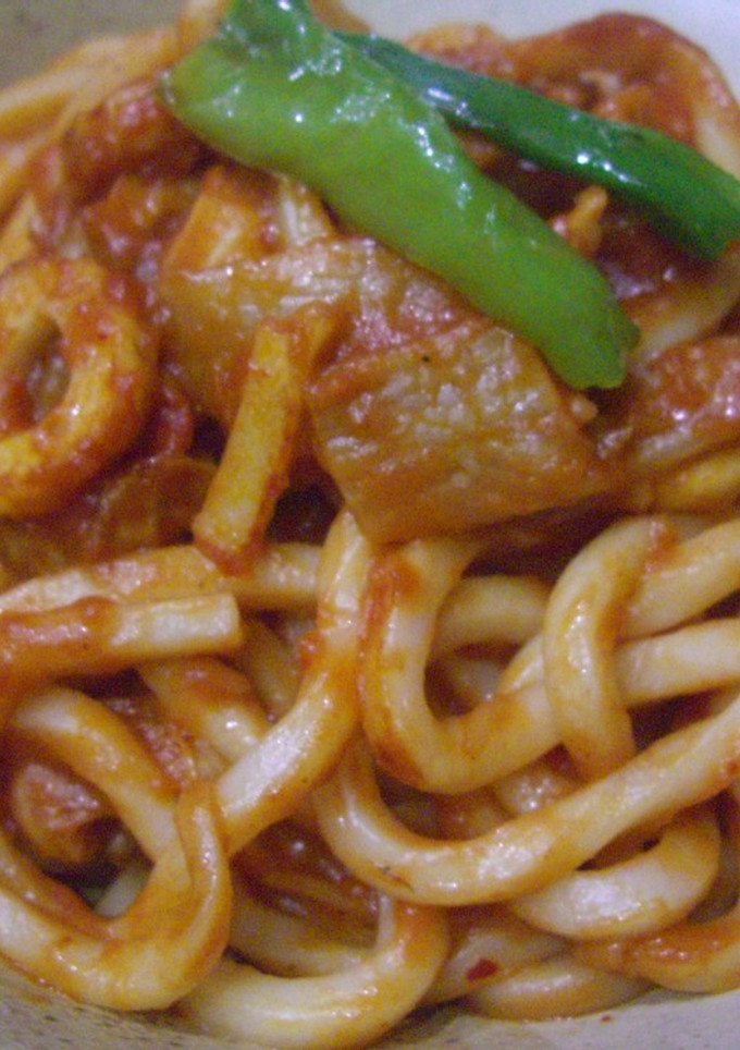 トマトとキムチの焼きうどん-レシピのメイン写真