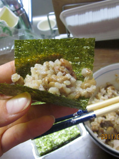 朝はこれ!!玄米納豆海苔巻♡♡-レシピのメイン写真
