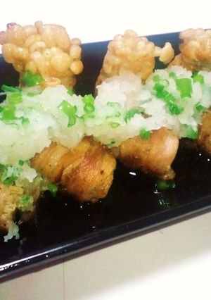 簡単☆さっぱり緑おろしでえのきの豚肉巻き-レシピのメイン写真