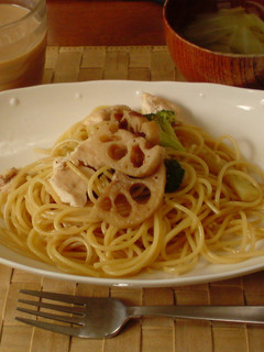 レンコンとチキンの和風パスタ-レシピのメイン写真