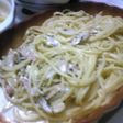 高菜とベーコンのわさびクリームパスタ