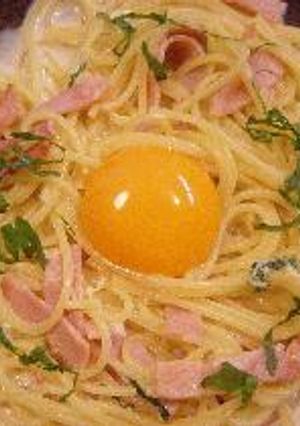 和風カルボナーラ？☆味噌クリームのパスタ-レシピのメイン写真