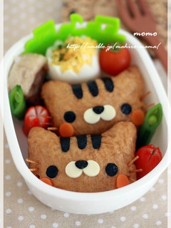 キャラ弁☆お稲荷ネコちゃん♪-レシピのメイン写真