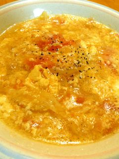 トマトと玉ねぎのふわふわ玉子スープ-レシピのメイン写真