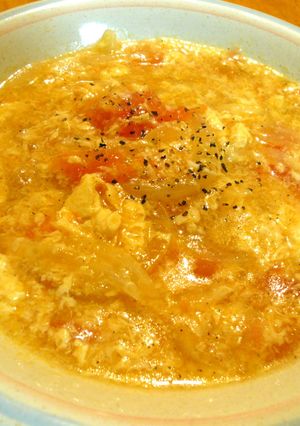 トマトと玉ねぎのふわふわ玉子スープ-レシピのメイン写真