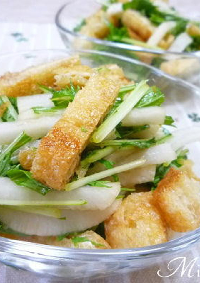 水菜と大根と油揚げのシャキシャキサラダ-レシピのメイン写真