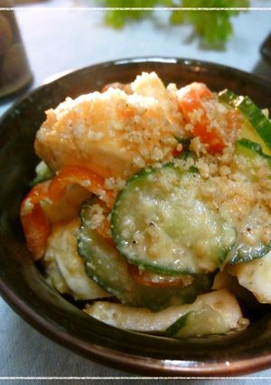 魚河岸あげの辛子酢味噌和え　ごま風味-レシピのメイン写真