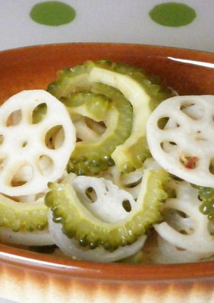 れんこんとゴーヤの梅酢風味サラダ-レシピのメイン写真