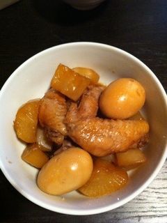 手羽先と大根とゆで卵の煮物(^-^)/-レシピのメイン写真