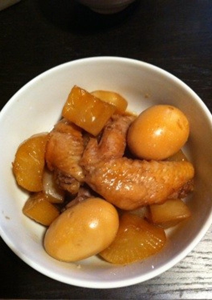 手羽先と大根とゆで卵の煮物(^-^)/-レシピのメイン写真