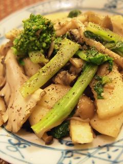 長芋とキノコの麺つゆバターソテー♪-レシピのメイン写真