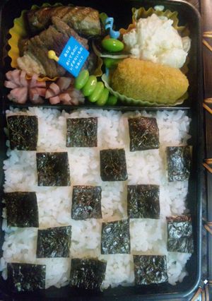 市松柄（ブロックチェック）海苔弁-レシピのメイン写真