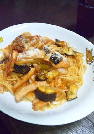 ごろごろナスのケチャップパスタ！！-レシピのメイン写真