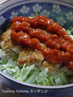 簡単ヘルシー☆赤いタルタルかつ丼♪-レシピのメイン写真
