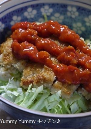 簡単ヘルシー☆赤いタルタルかつ丼♪-レシピのメイン写真