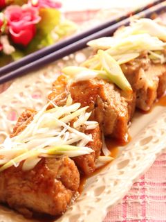 生姜テリヤキで☆厚揚げの豚肉巻き-レシピのメイン写真