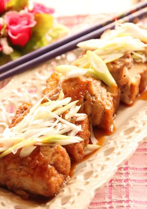 生姜テリヤキで☆厚揚げの豚肉巻き-レシピのメイン写真